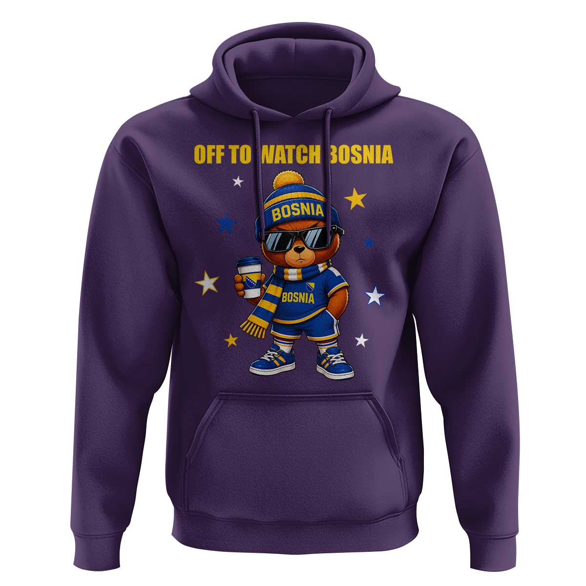 Bosnian Teddy Bear Fudbal Fan Hoodie Off To Watch Bosnia