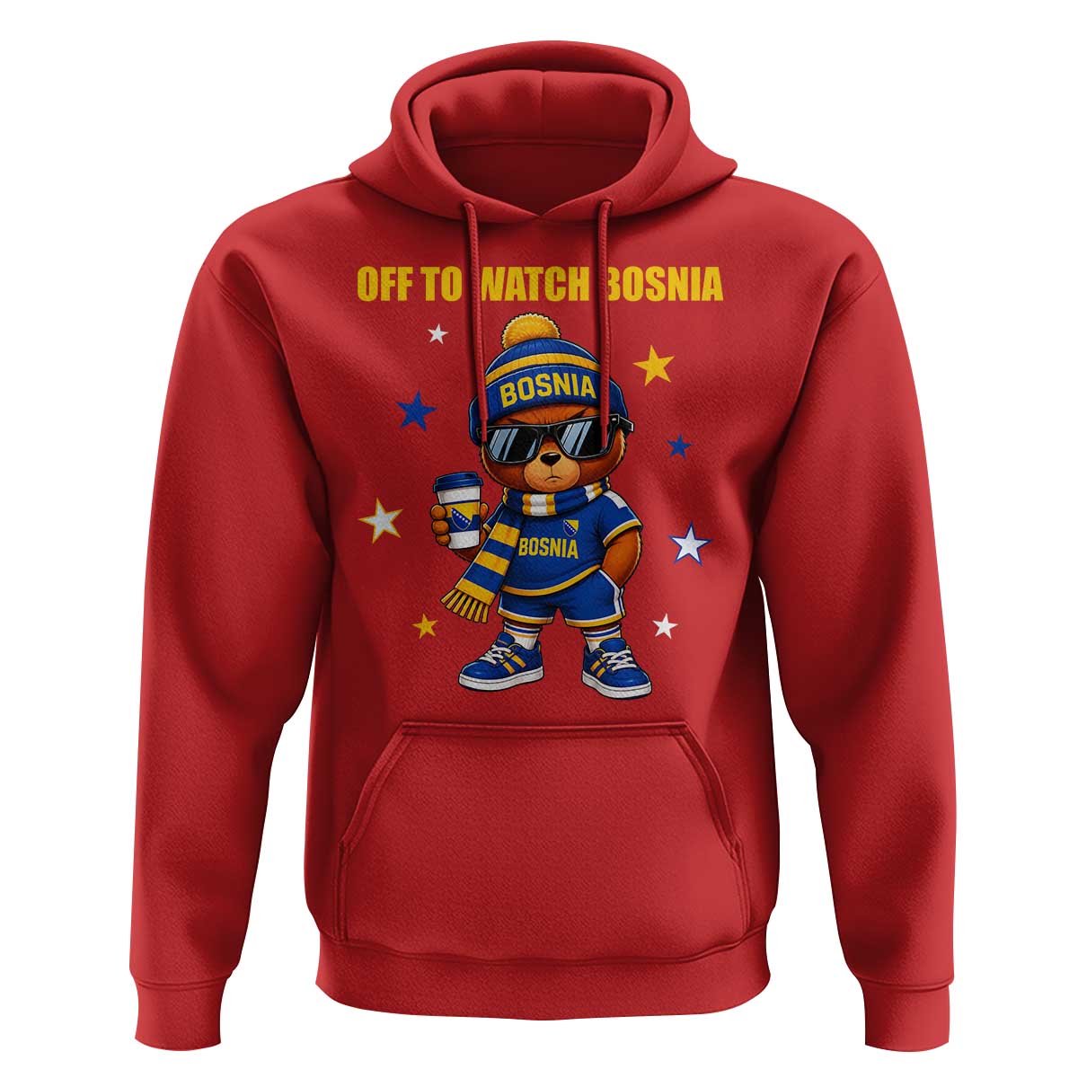 Bosnian Teddy Bear Fudbal Fan Hoodie Off To Watch Bosnia