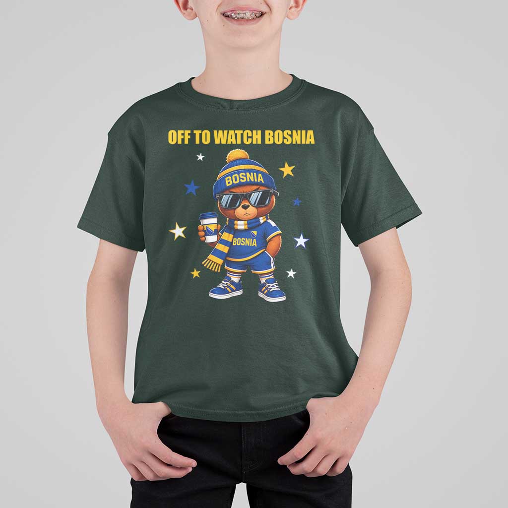 Bosnian Teddy Bear Fudbal Fan T Shirt For Kid Off To Watch Bosnia
