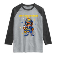 Bosnian Teddy Bear Fudbal Fan Raglan Shirt Off To Watch Bosnia