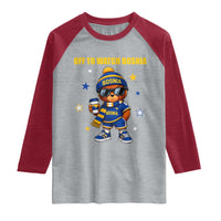 Bosnian Teddy Bear Fudbal Fan Raglan Shirt Off To Watch Bosnia