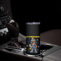 Bosnian Teddy Bear Fudbal Fan Skinny Tumbler Off To Watch Bosnia
