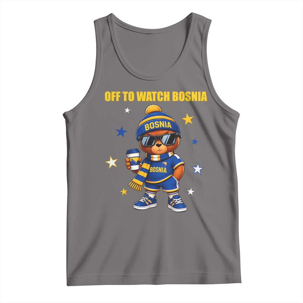Bosnian Teddy Bear Fudbal Fan Tank Top Off To Watch Bosnia