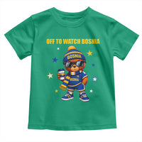 Bosnian Teddy Bear Fudbal Fan Toddler T Shirt Off To Watch Bosnia