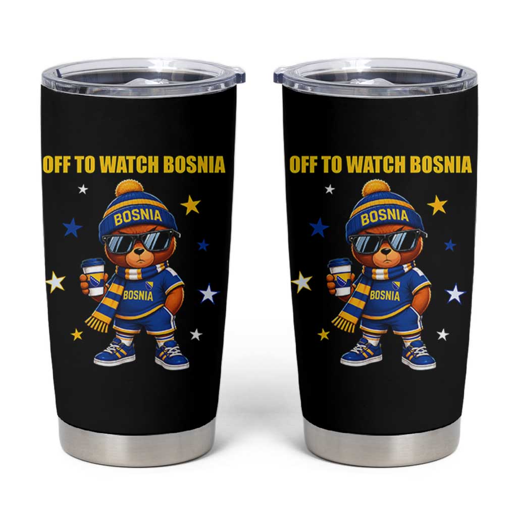 Bosnian Teddy Bear Fudbal Fan Tumbler Cup Off To Watch Bosnia