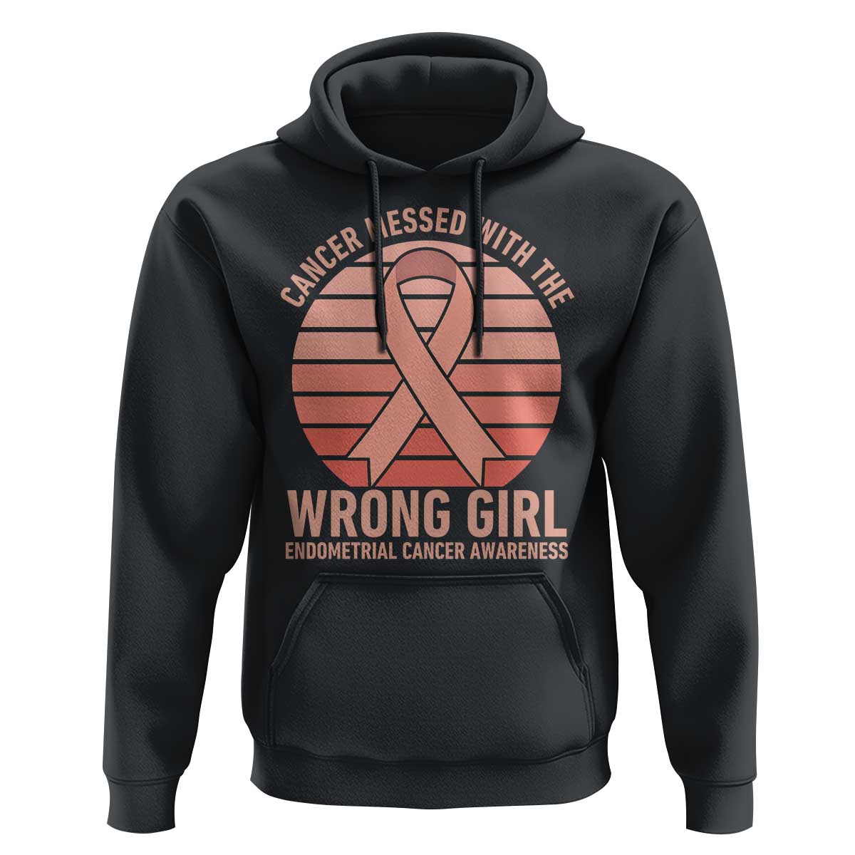 Cancer Messed With The Wrong Girl Hoodie Endometrial Cancer Warrior