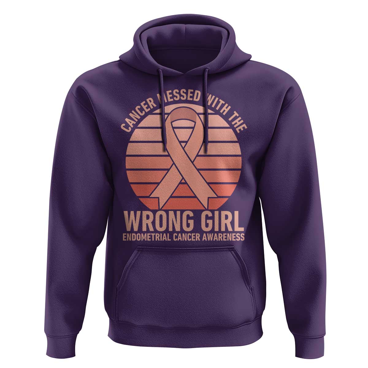 Cancer Messed With The Wrong Girl Hoodie Endometrial Cancer Warrior