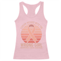 Cancer Messed With The Wrong Girl Racerback Tank Top Endometrial Cancer Warrior