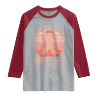 Cancer Messed With The Wrong Girl Raglan Shirt Endometrial Cancer Warrior