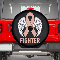 Endometrial Cancer Fighter Spare Tire Cover Peach Ribbon Angel Wings Survivor