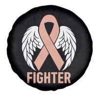 Endometrial Cancer Fighter Spare Tire Cover Peach Ribbon Angel Wings Survivor