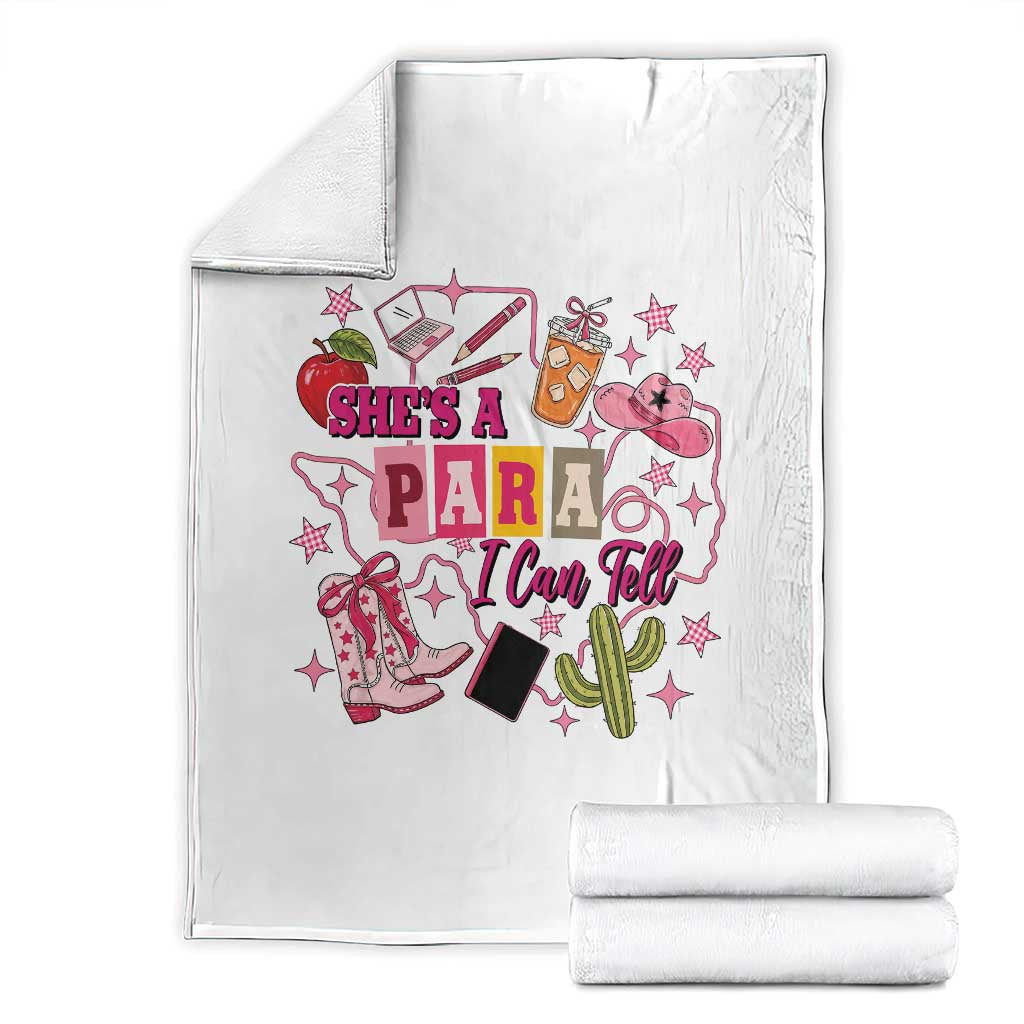 Funny Western Teacher Aide Graphic Throw Blanket She's A Para I Can Tell