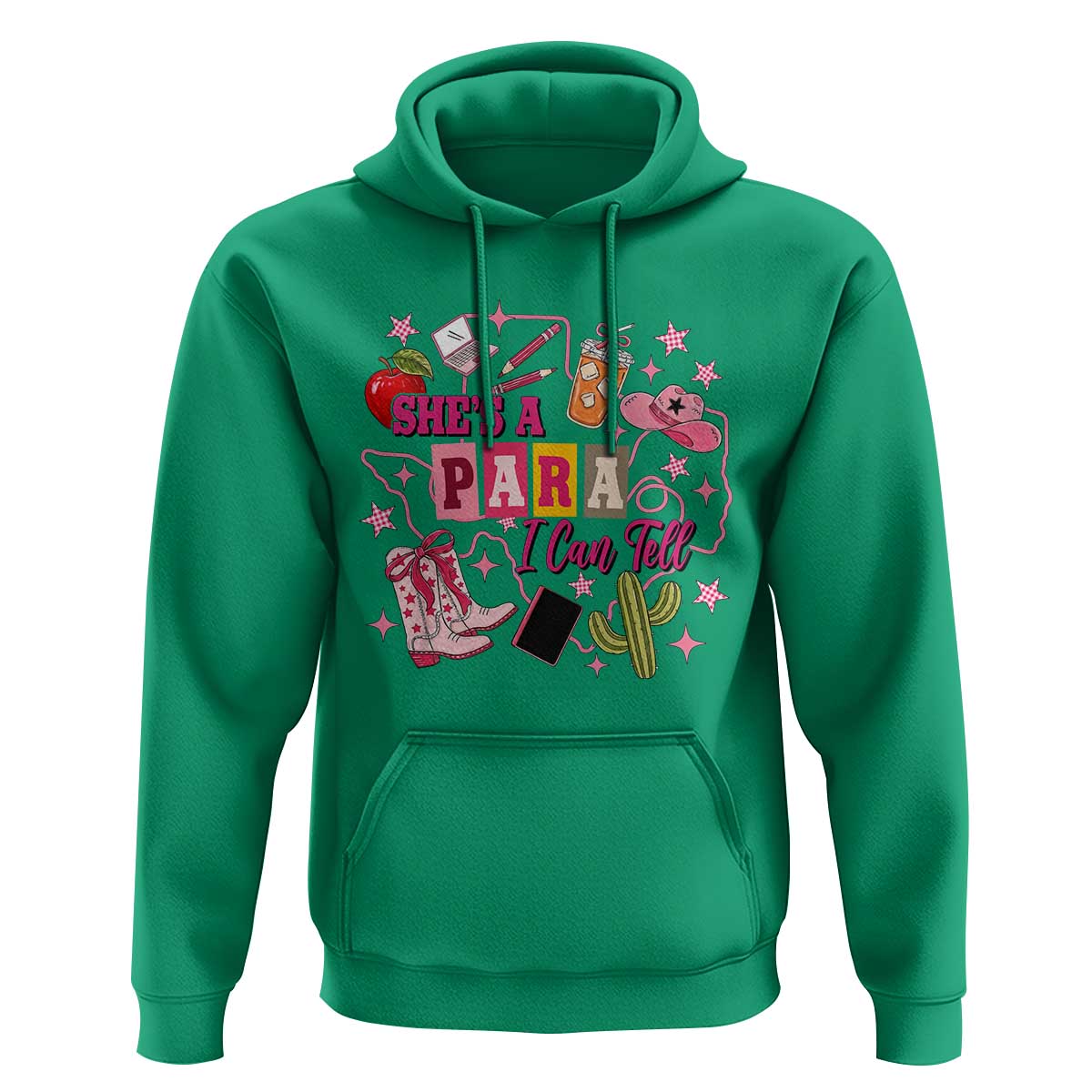 Funny Western Teacher Aide Graphic Hoodie She's A Para I Can Tell