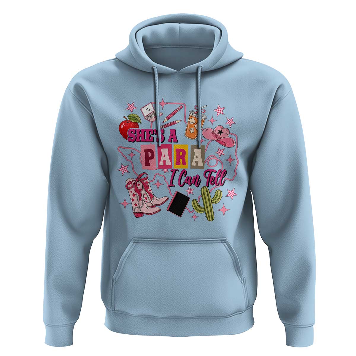 Funny Western Teacher Aide Graphic Hoodie She's A Para I Can Tell