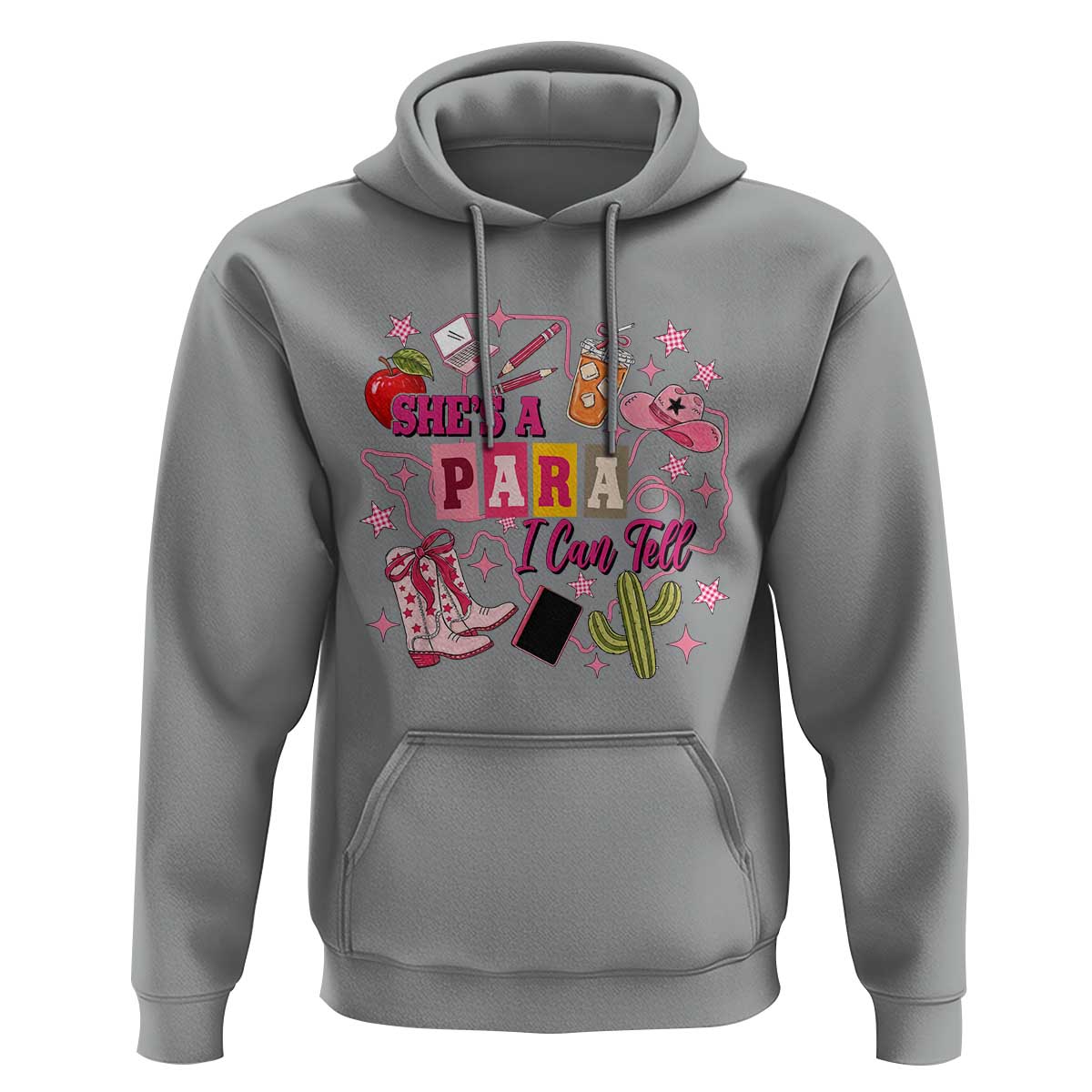 Funny Western Teacher Aide Graphic Hoodie She's A Para I Can Tell