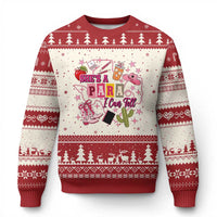 Funny Western Teacher Aide Graphic Ugly Christmas Sweater She's A Para I Can Tell