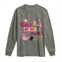 Funny Western Teacher Aide Graphic Long Sleeve Shirt She's A Para I Can Tell