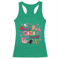 Funny Western Teacher Aide Graphic Racerback Tank Top She's A Para I Can Tell