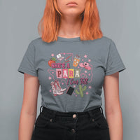 Funny Western Teacher Aide Graphic T Shirt For Women She's A Para I Can Tell