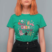 Funny Western Teacher Aide Graphic T Shirt For Women She's A Para I Can Tell