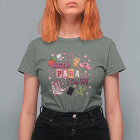 Funny Western Teacher Aide Graphic T Shirt For Women She's A Para I Can Tell