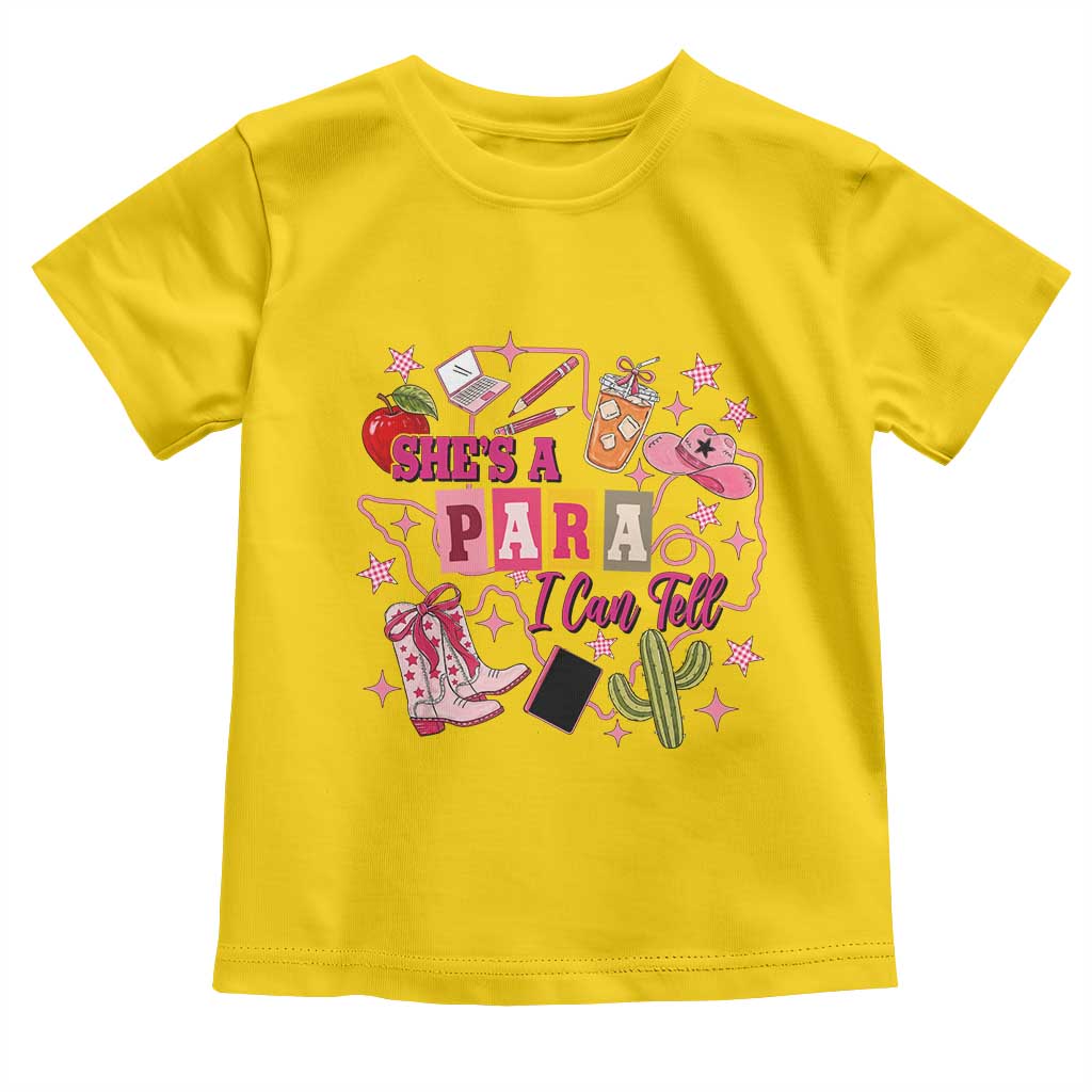 Funny Western Teacher Aide Graphic Toddler T Shirt She's A Para I Can Tell