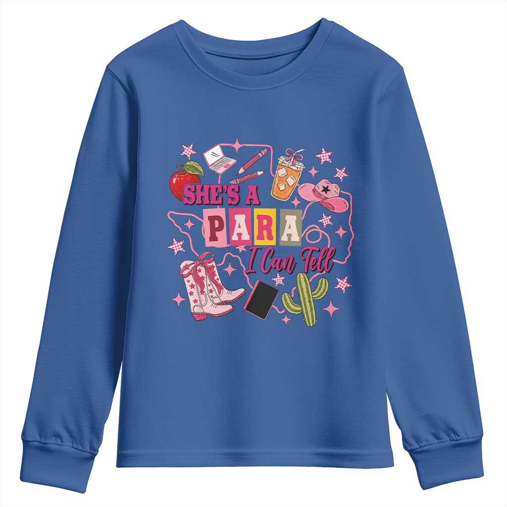 Funny Western Teacher Aide Graphic Youth Sweatshirt She's A Para I Can Tell