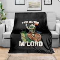 Funny Medieval Knight Frog Meme With Sword Throw Blanket Twas The Tism MLord