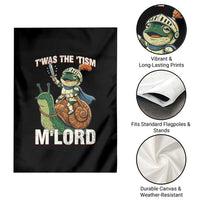 Funny Medieval Knight Frog Meme With Sword Garden Flag Twas The Tism MLord