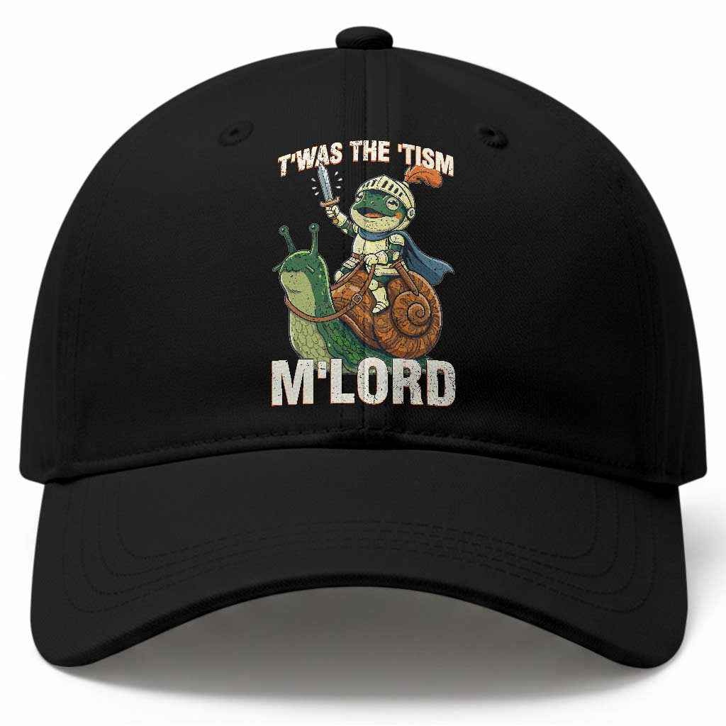 Funny Medieval Knight Frog Meme With Sword Baseball Cap Twas The Tism MLord