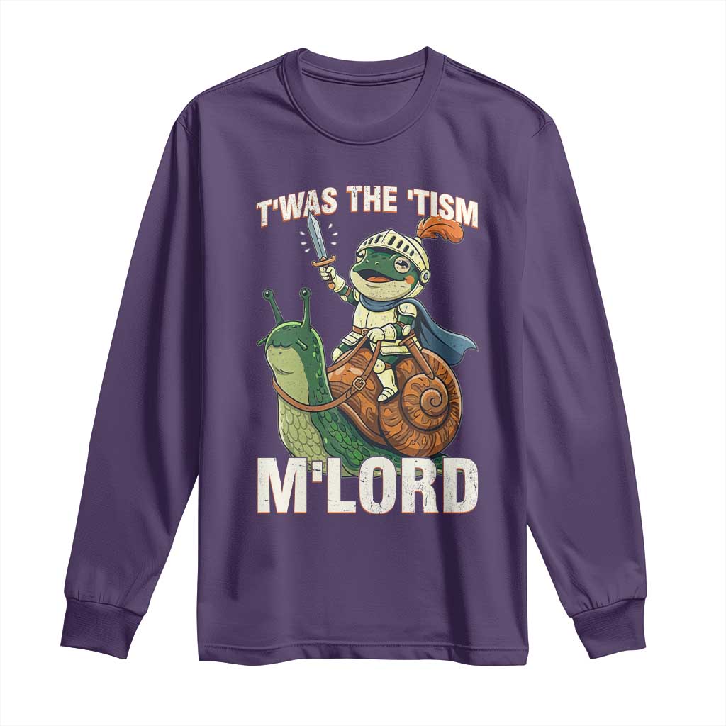 Funny Medieval Knight Frog Meme With Sword Long Sleeve Shirt Twas The Tism MLord