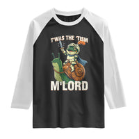 Funny Medieval Knight Frog Meme With Sword Raglan Shirt Twas The Tism MLord