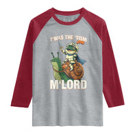 Funny Medieval Knight Frog Meme With Sword Raglan Shirt Twas The Tism MLord
