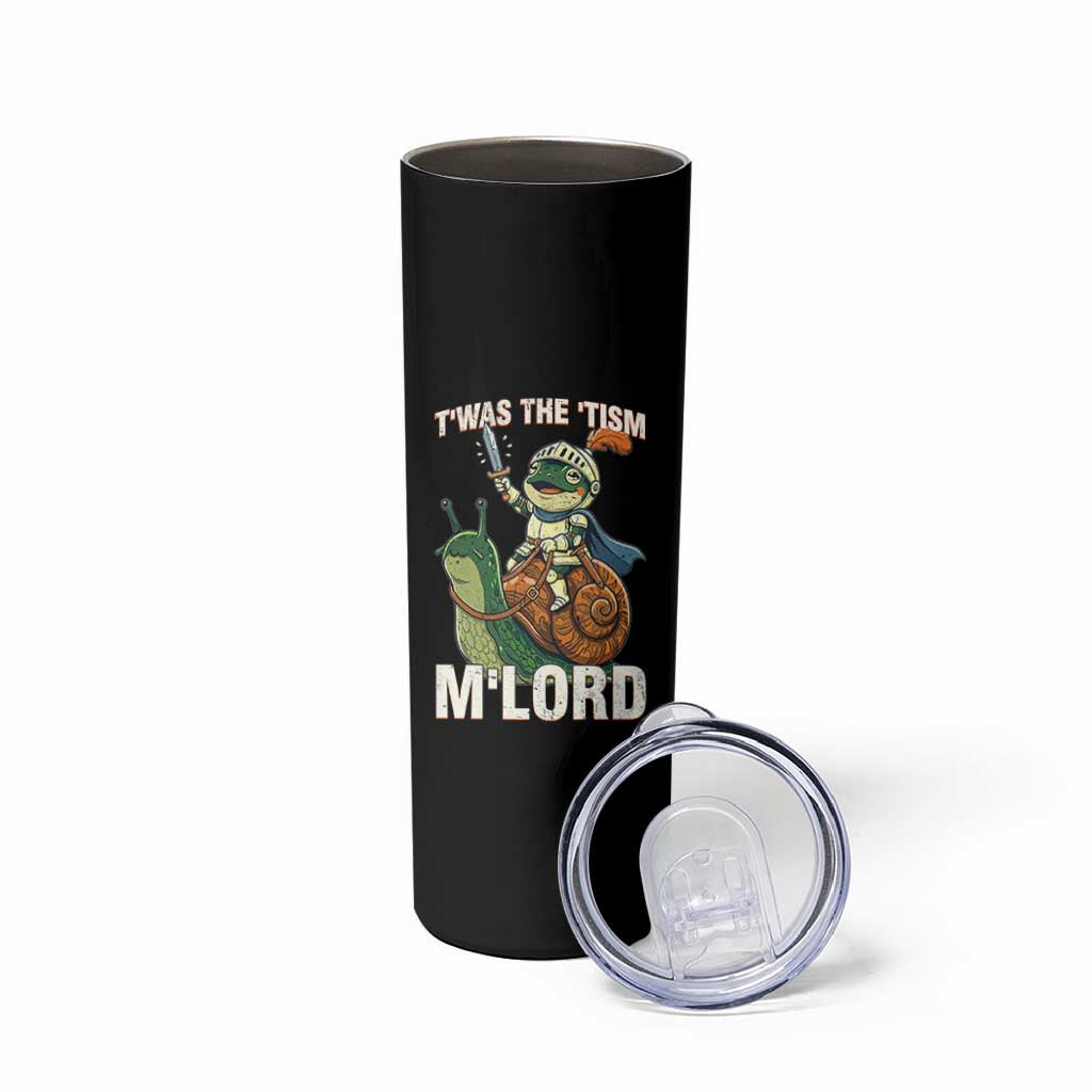 Funny Medieval Knight Frog Meme With Sword Skinny Tumbler Twas The Tism MLord