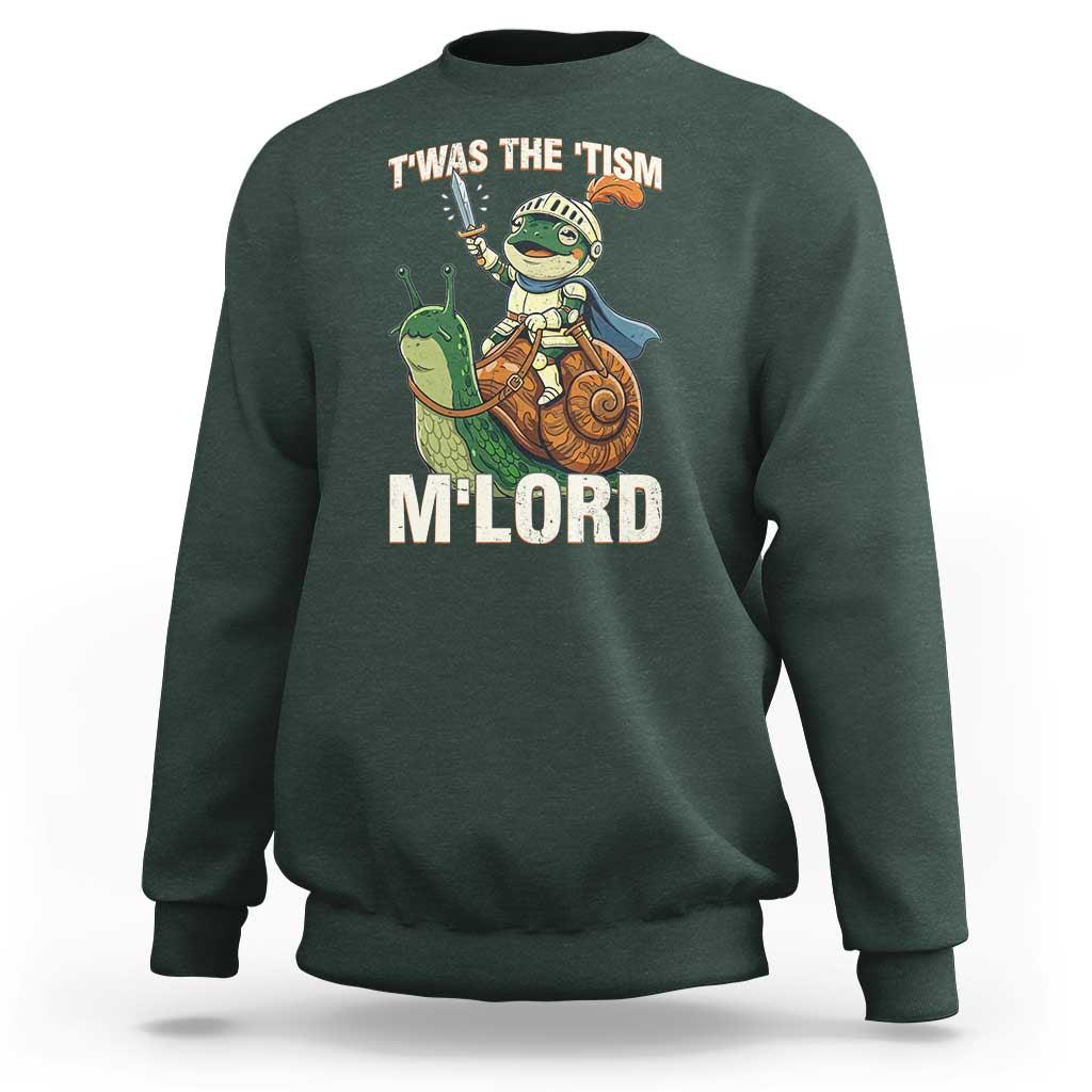 Funny Medieval Knight Frog Meme With Sword Sweatshirt Twas The Tism MLord