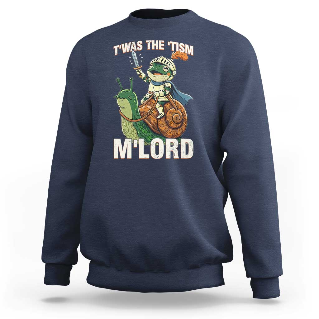 Funny Medieval Knight Frog Meme With Sword Sweatshirt Twas The Tism MLord