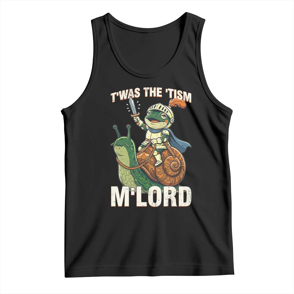 Funny Medieval Knight Frog Meme With Sword Tank Top Twas The Tism MLord