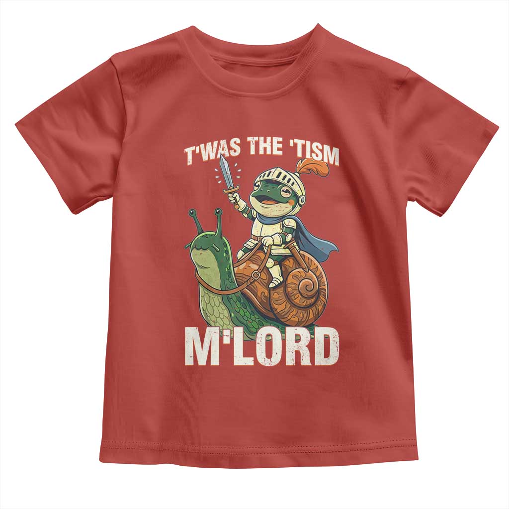 Funny Medieval Knight Frog Meme With Sword Toddler T Shirt Twas The Tism MLord