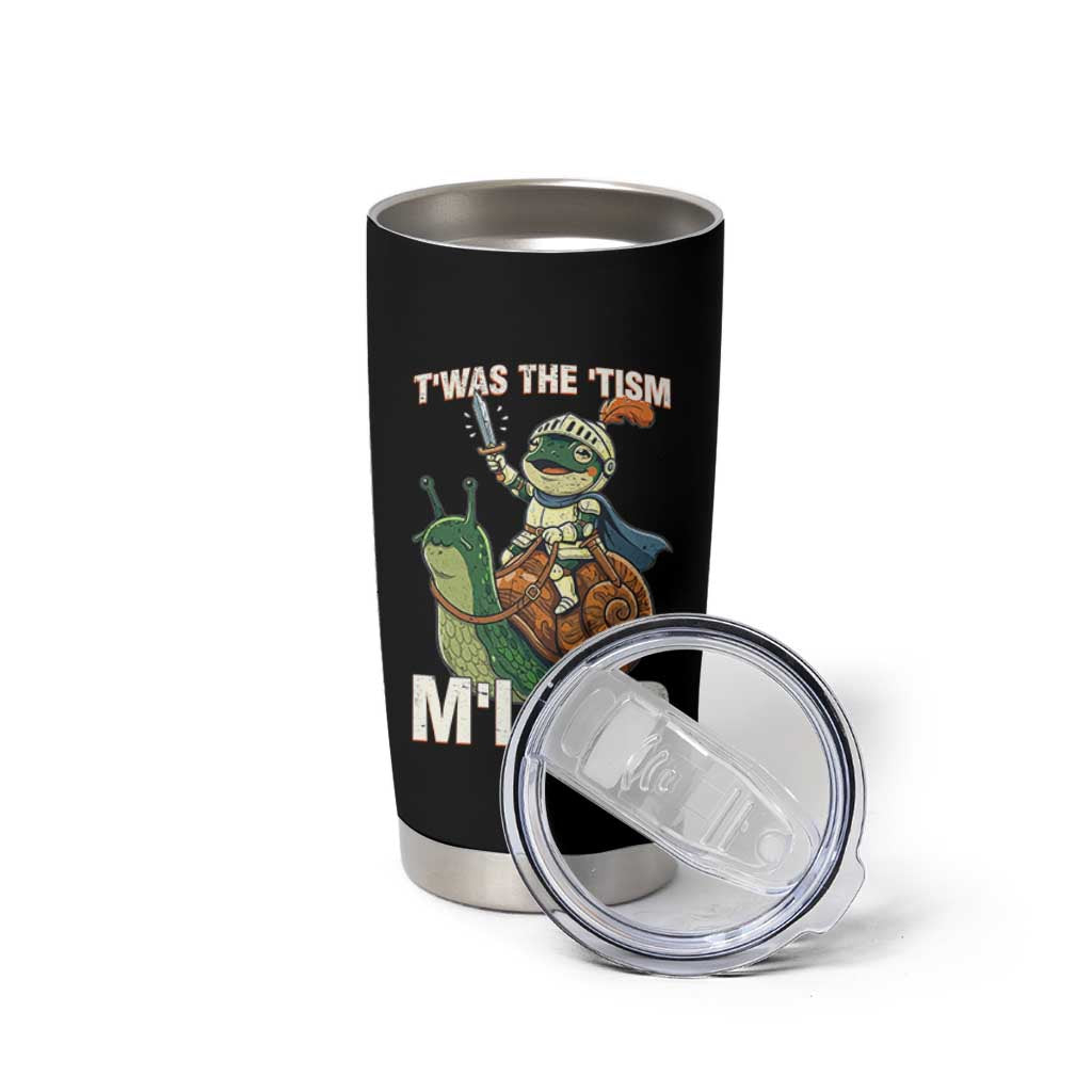 Funny Medieval Knight Frog Meme With Sword Tumbler Cup Twas The Tism MLord