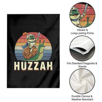 Funny Huzzah Frog Meme Garden Flag Medieval Knight With Sword Graphic