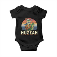 Funny Huzzah Frog Meme Baby Onesie Medieval Knight With Sword Graphic