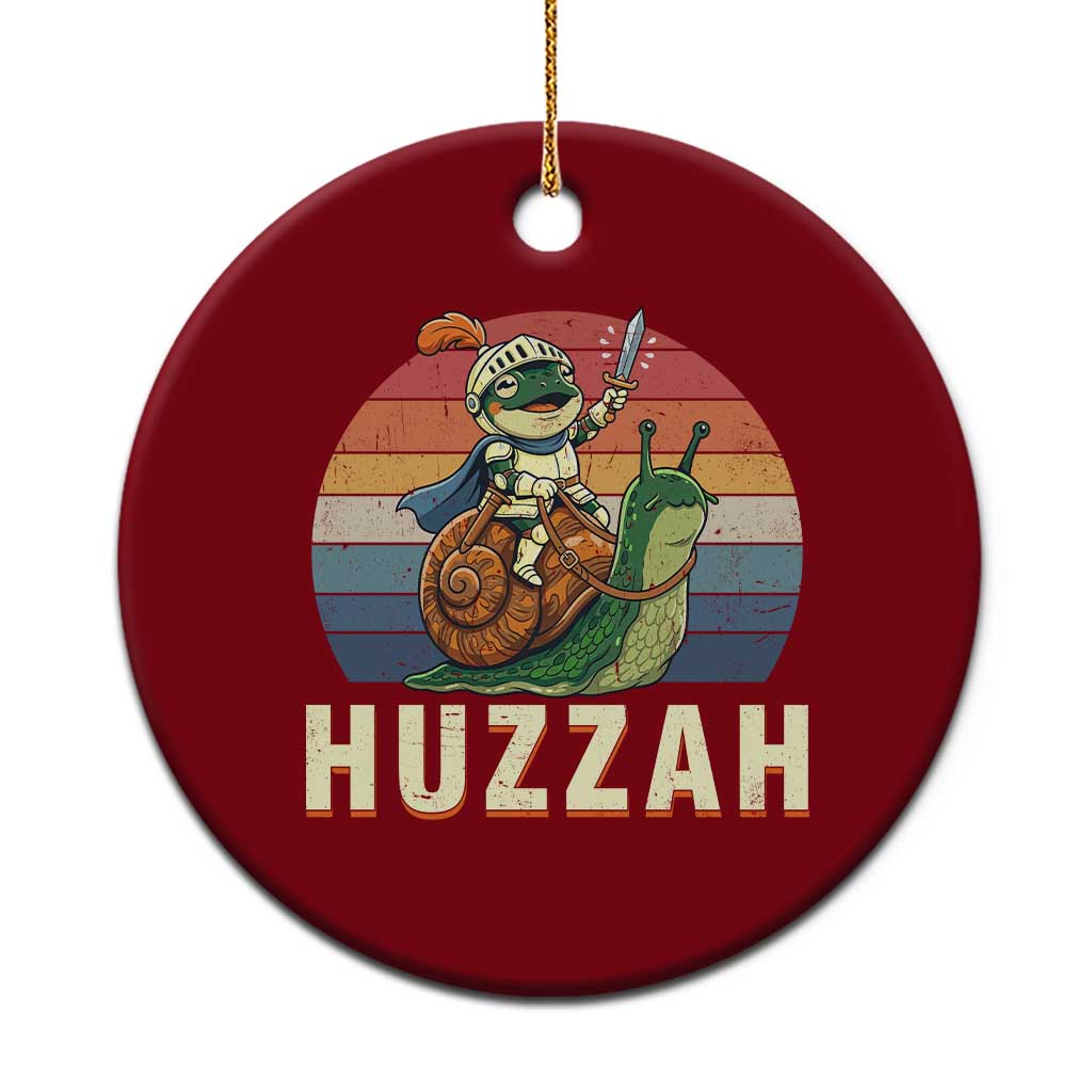 Funny Huzzah Frog Meme Ceramic Ornament Medieval Knight With Sword Graphic