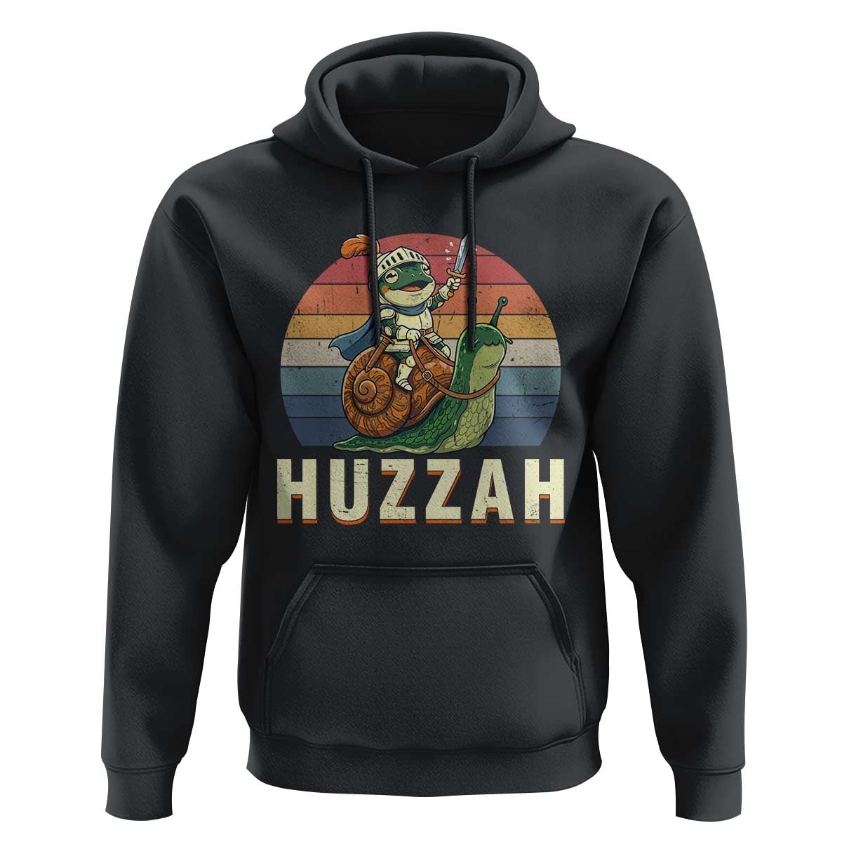 Funny Huzzah Frog Meme Hoodie Medieval Knight With Sword Graphic