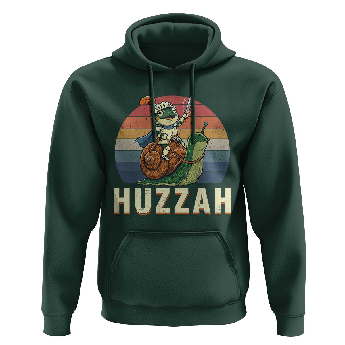 Funny Huzzah Frog Meme Hoodie Medieval Knight With Sword Graphic