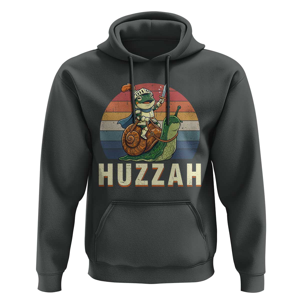 Funny Huzzah Frog Meme Hoodie Medieval Knight With Sword Graphic