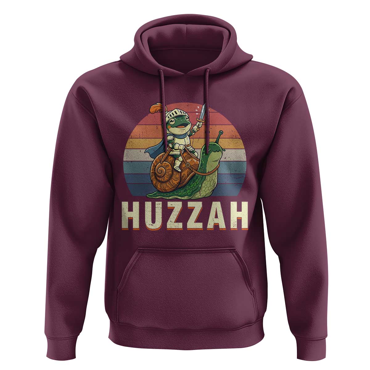 Funny Huzzah Frog Meme Hoodie Medieval Knight With Sword Graphic