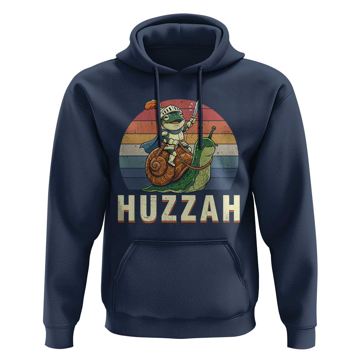 Funny Huzzah Frog Meme Hoodie Medieval Knight With Sword Graphic