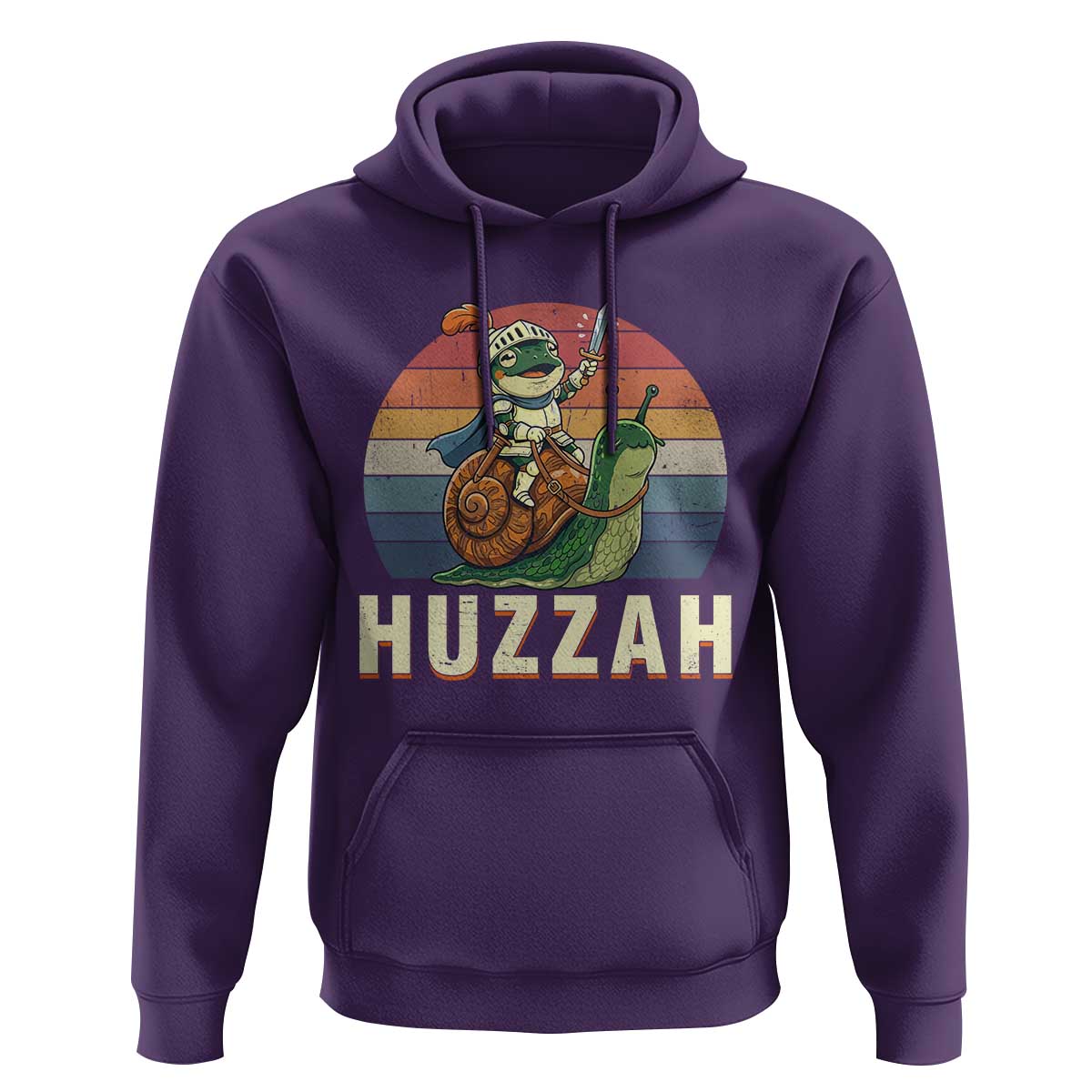 Funny Huzzah Frog Meme Hoodie Medieval Knight With Sword Graphic