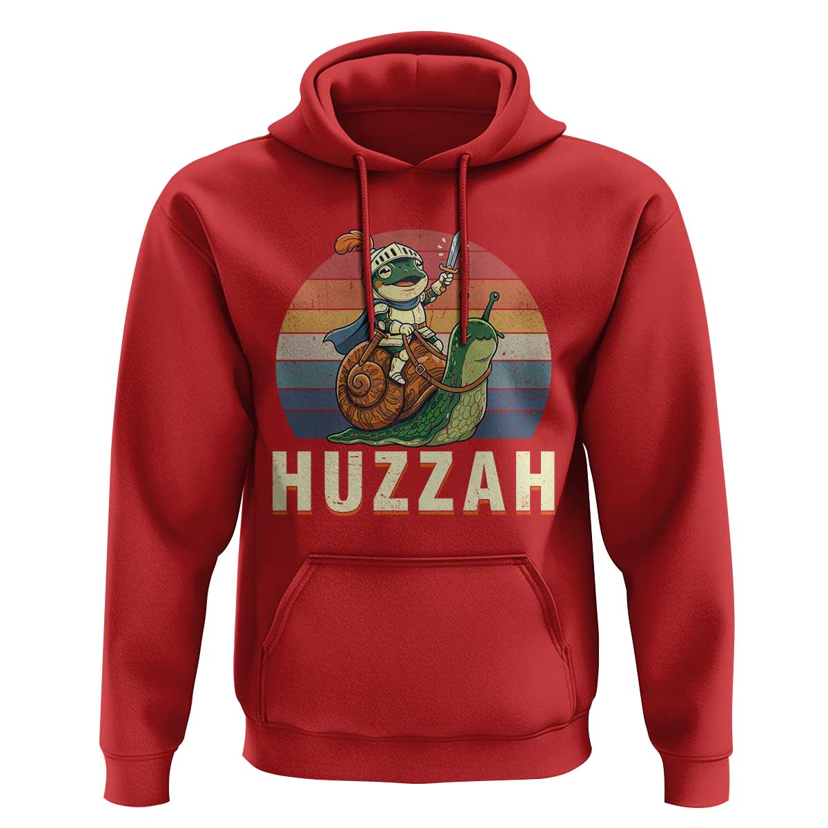 Funny Huzzah Frog Meme Hoodie Medieval Knight With Sword Graphic