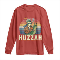 Funny Huzzah Frog Meme Long Sleeve Shirt Medieval Knight With Sword Graphic